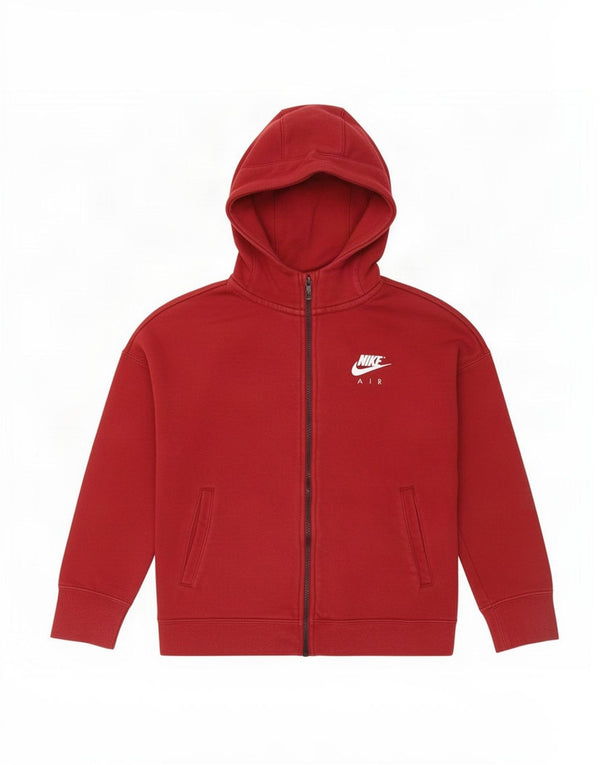 Suéter Nike Boys Zip com capuz 10-11 anos médio algodão vermelho