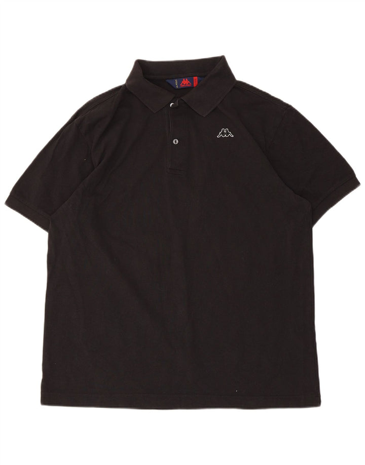 Camisa polo masculina Kappa grande algodão preto