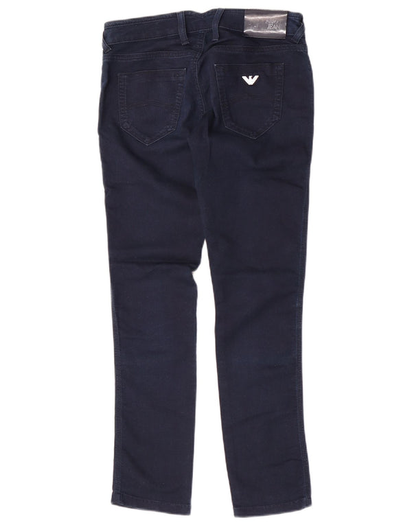 Calça feminina casual skinny Armani W27 L28 algodão azul marinho