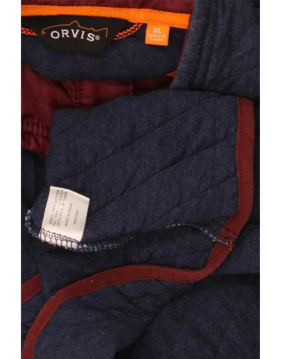 Suéter masculino ORVIS com gola redonda e algodão azul marinho