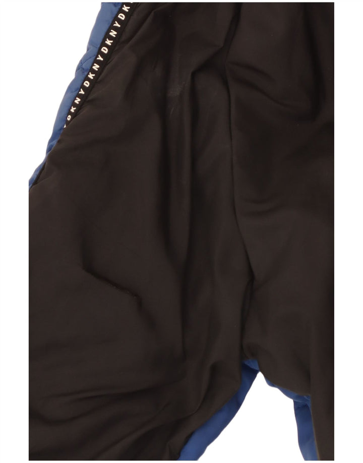 Jaqueta feminina acolchoada gráfica Dkny UK 14 poliéster colorblock azul médio