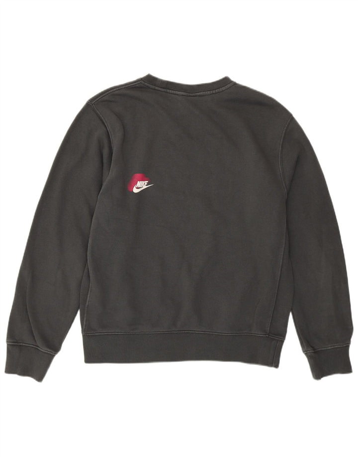 NIKE Mens Graphic Moletom Jumper Pequeno Algodão Cinza