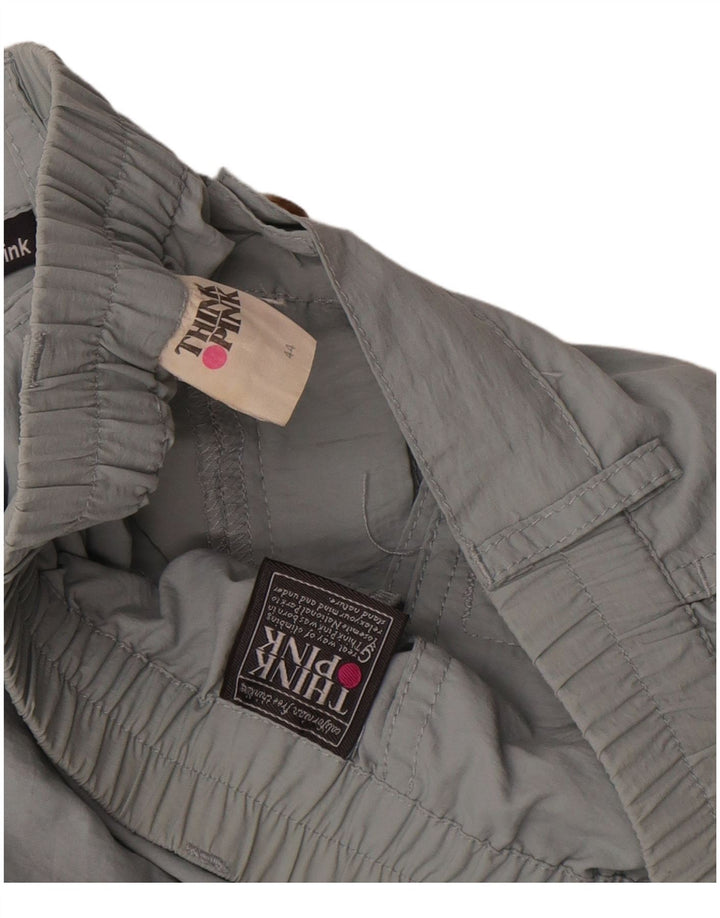 Shorts cargo feminino Think Pink IT 44 médio W27 poliéster cinza