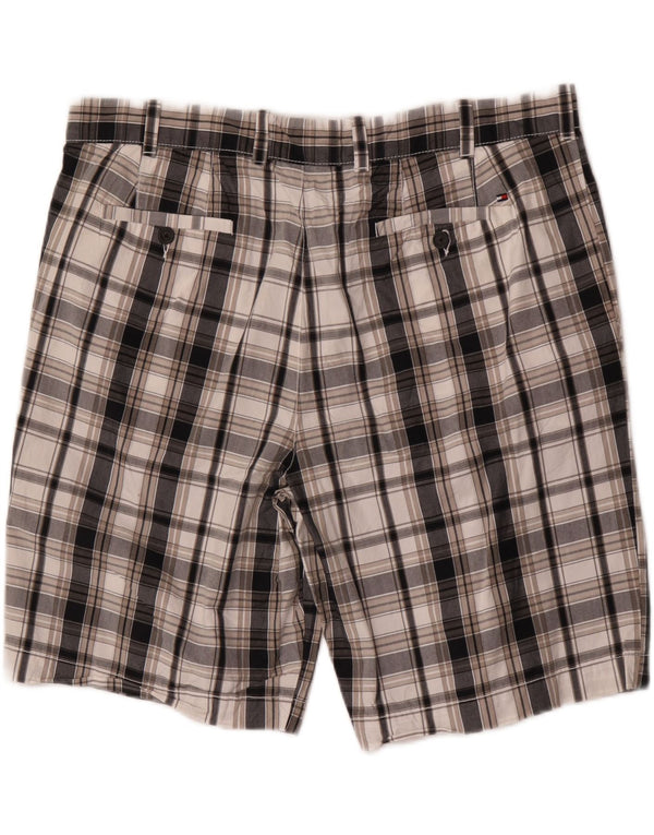 Tommy Hilfiger Mens Chino Shorts W38 XL Preto Xadrez Algodão