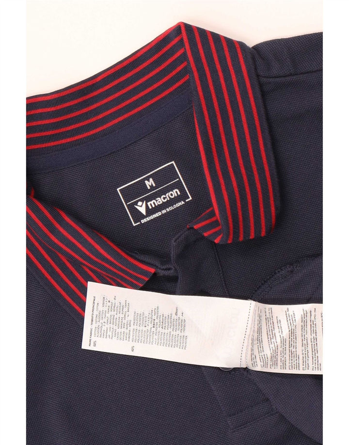 Camisa polo masculina Macron médio algodão listrado azul marinho