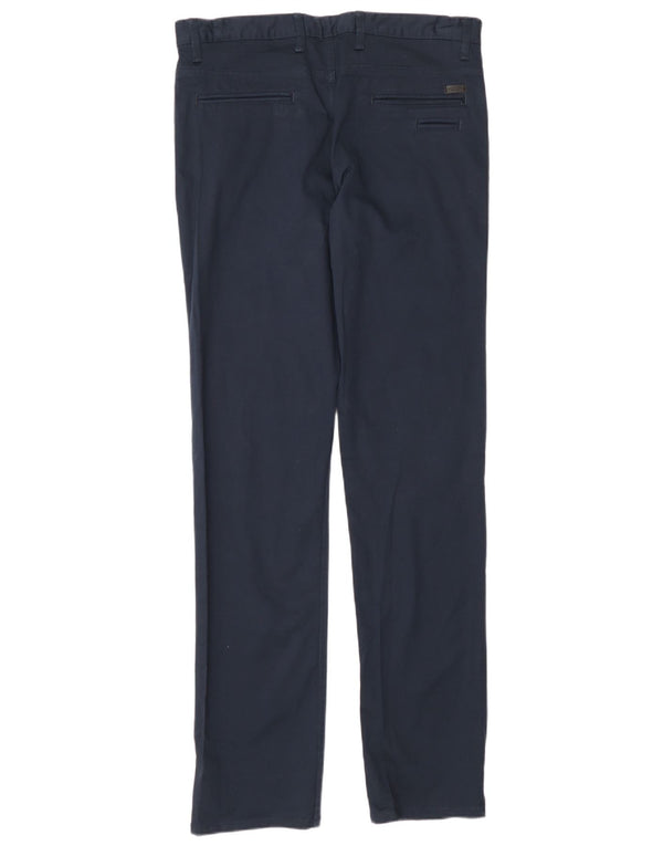 Zara Mens Skinny Chino Calças EU 42 Grande W32 L34 Azul Marinho
