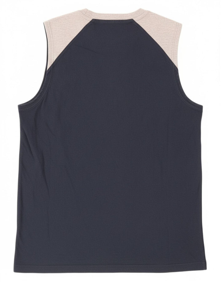 Colete gráfico masculino Champion grande algodão colorblock azul marinho