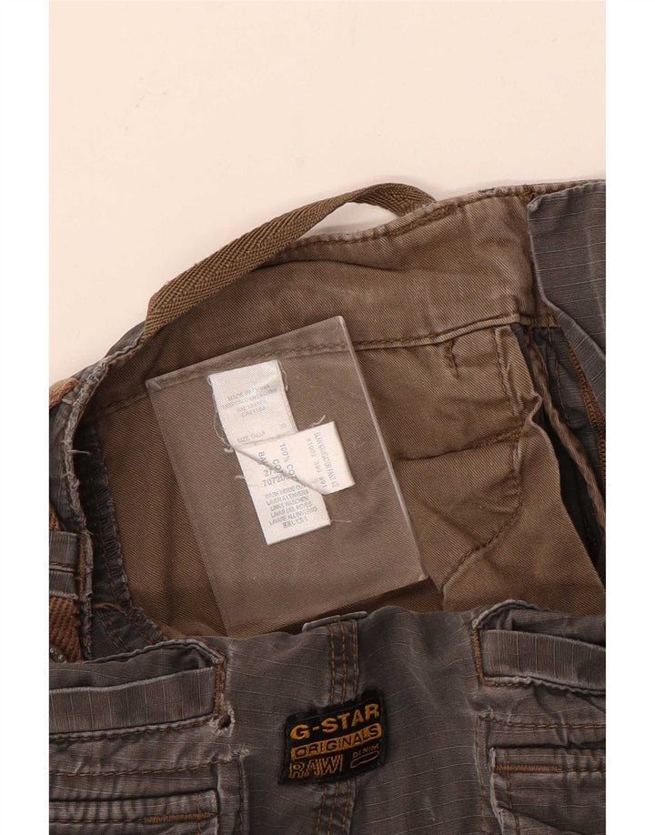 G-Star Mens Graphic Cargo Shorts W32 Algodão Cinza Médio