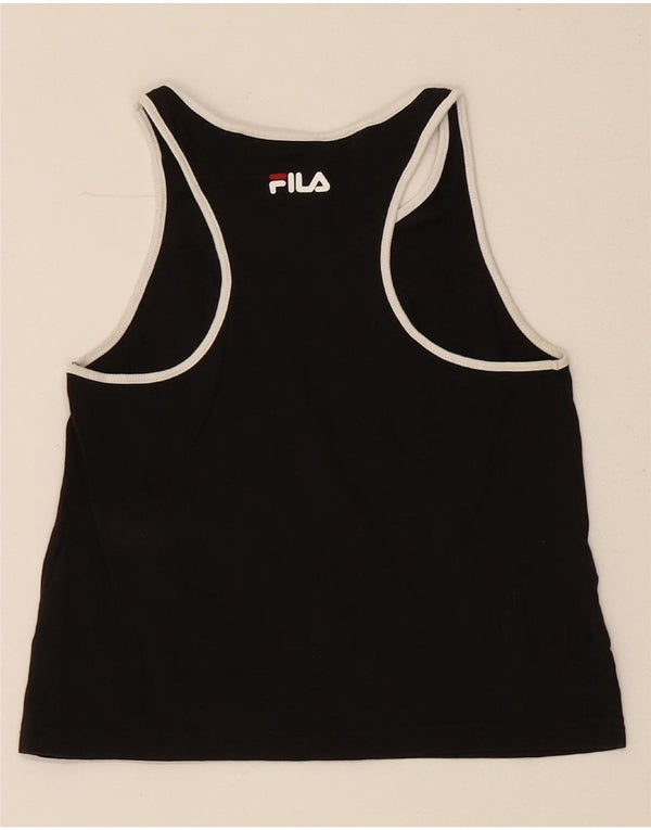 Fila Girls Graphic Vest Top 11-12 Years Black Cotton