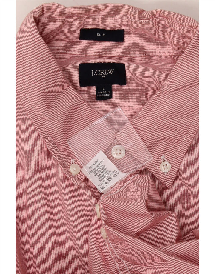 J. CREW Mens Slim Fit Shirt Large Pink Pinstripe Cotton Vintage J. Crew and Second-Hand J. Crew from Messina Hembry 