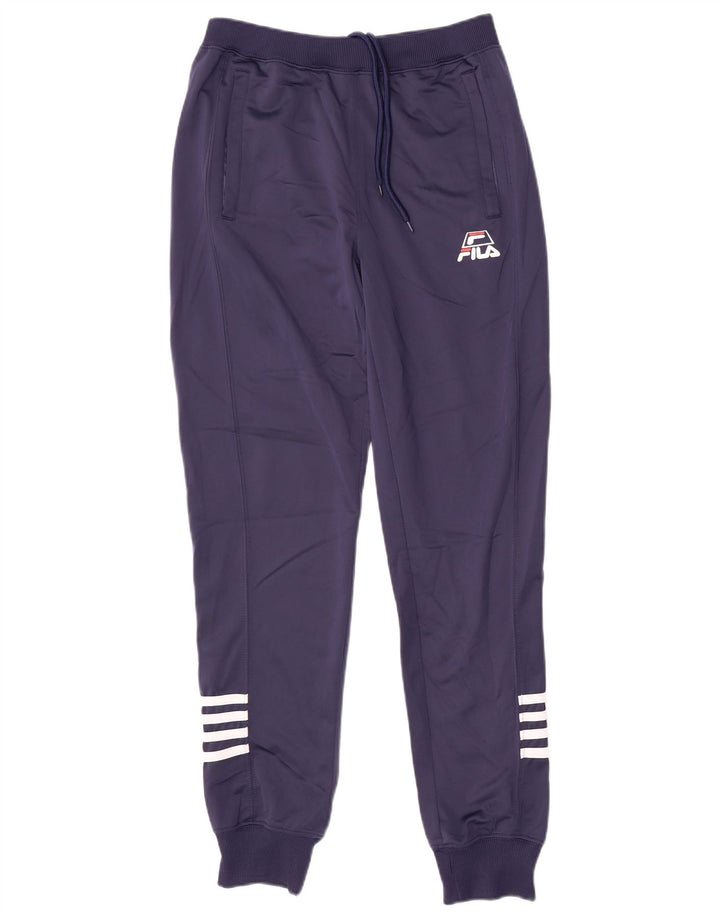 Calça de treino feminina FILA Joggers UK 10 pequeno azul marinho