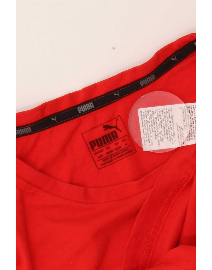 Puma Mens Graphic T-Shirt Top Médio Algodão Vermelho