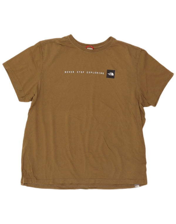 The North Face Mens Graphic T-Shirt Top XL Khaki Cotton