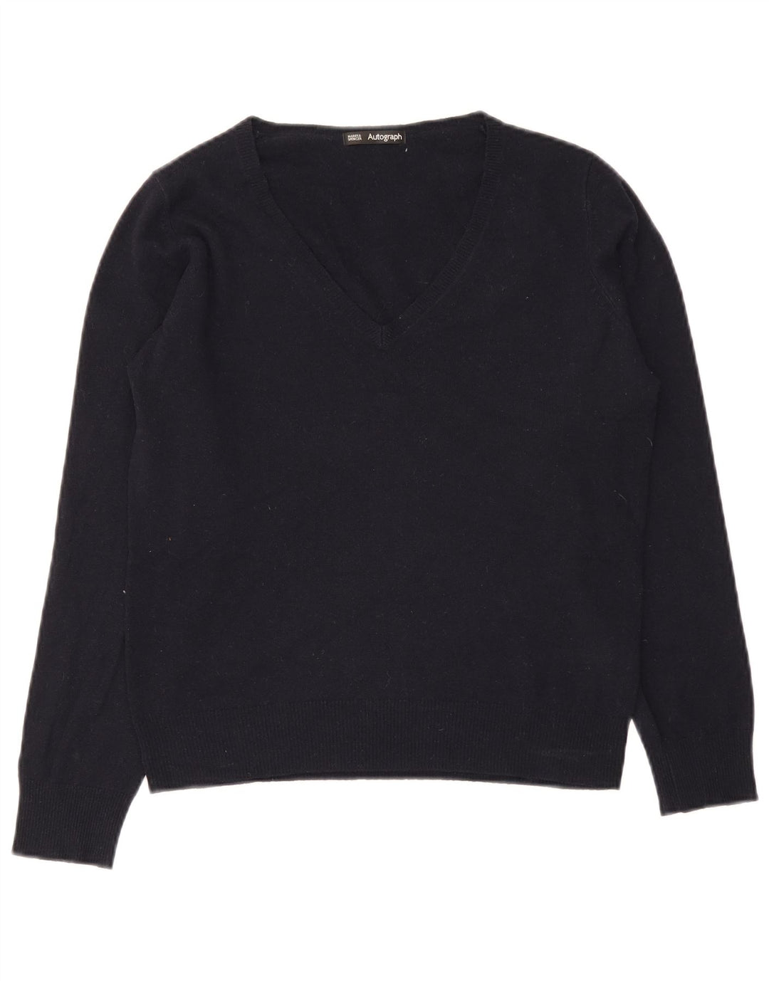 Suéter feminino Marks & Spencer com decote em V Reino Unido 12 médio azul marinho