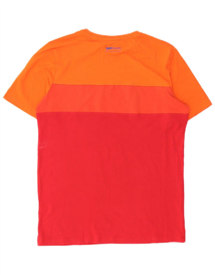 Camiseta masculina Gas Top grande de algodão colorido vermelho