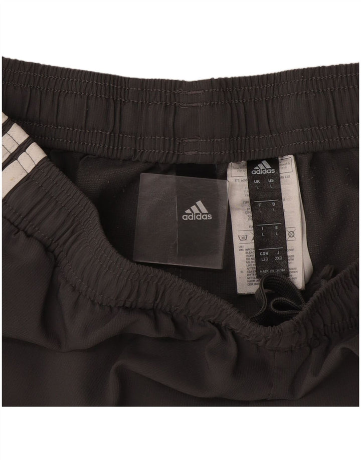 Shorts esportivos masculinos Adidas grande poliéster cinza
