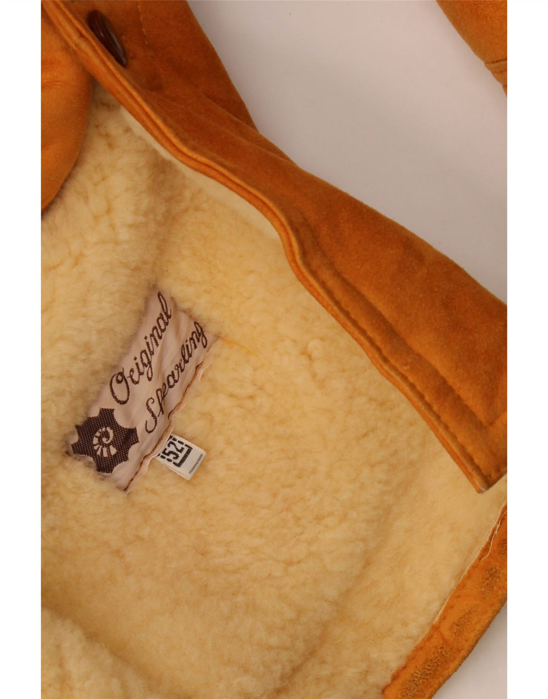 Jaqueta masculina vintage de shearling IT 56 XL marrom shearling
