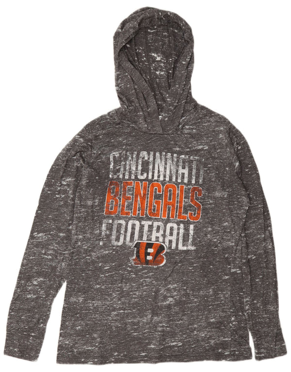 Top gráfico feminino da NFL Cincinnati Bengals manga comprida UK 18 XL cinza manchado