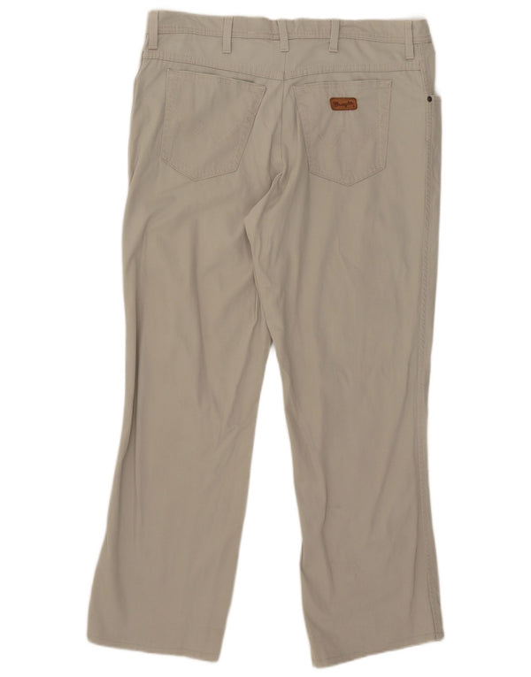 Wrangler Mens Texas Stretch Calça Casual Reta W42 L28 Algodão Cinza