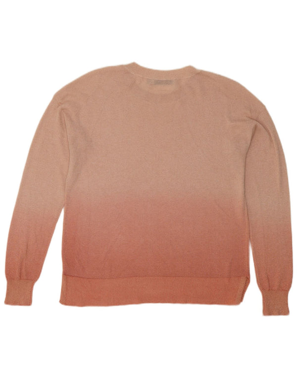 Suéter feminino Oasis com gola redonda e bloco colorido rosa pequeno UK 10