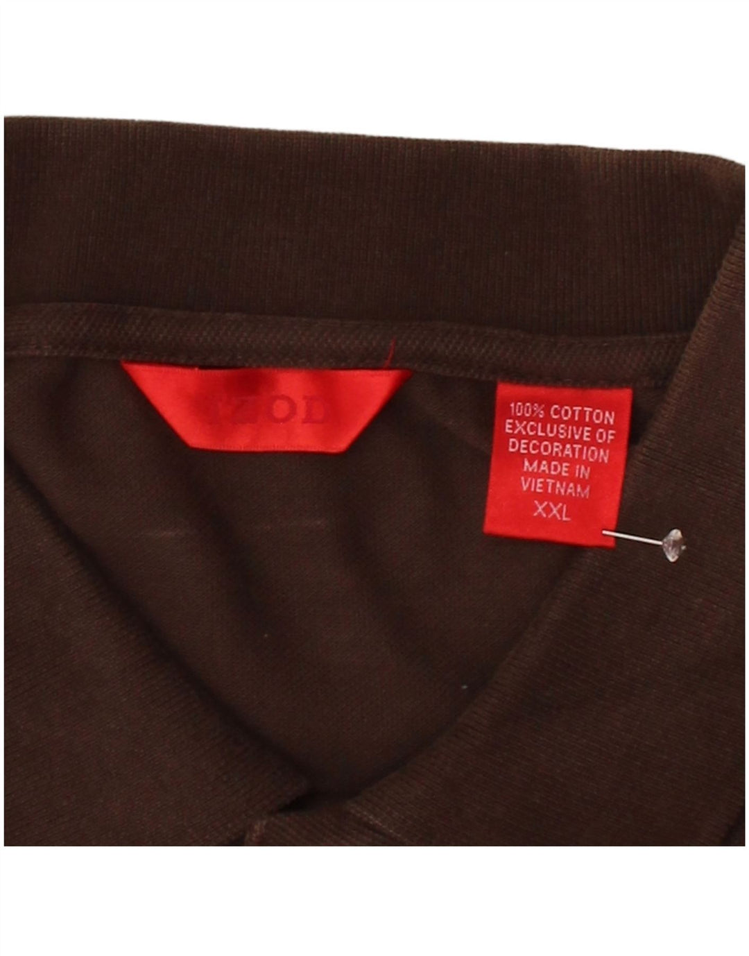 Camisa polo masculina IZOD 2XL algodão marrom