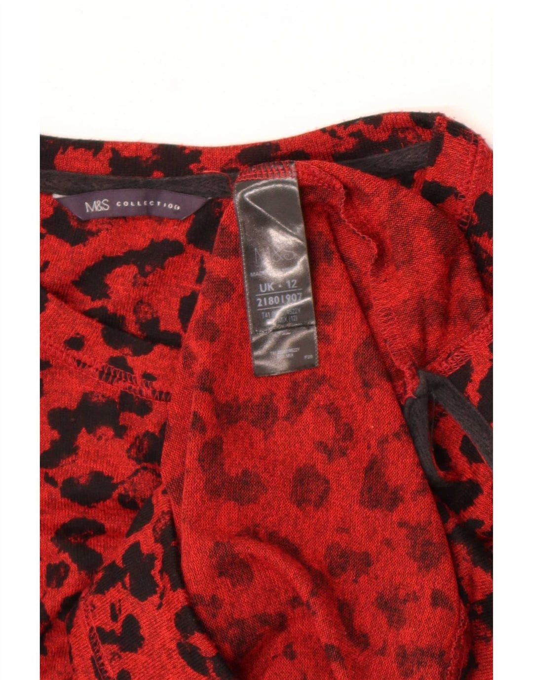 Suéter feminino Marks & Spencer com gola canoa Reino Unido 12 médio vermelho