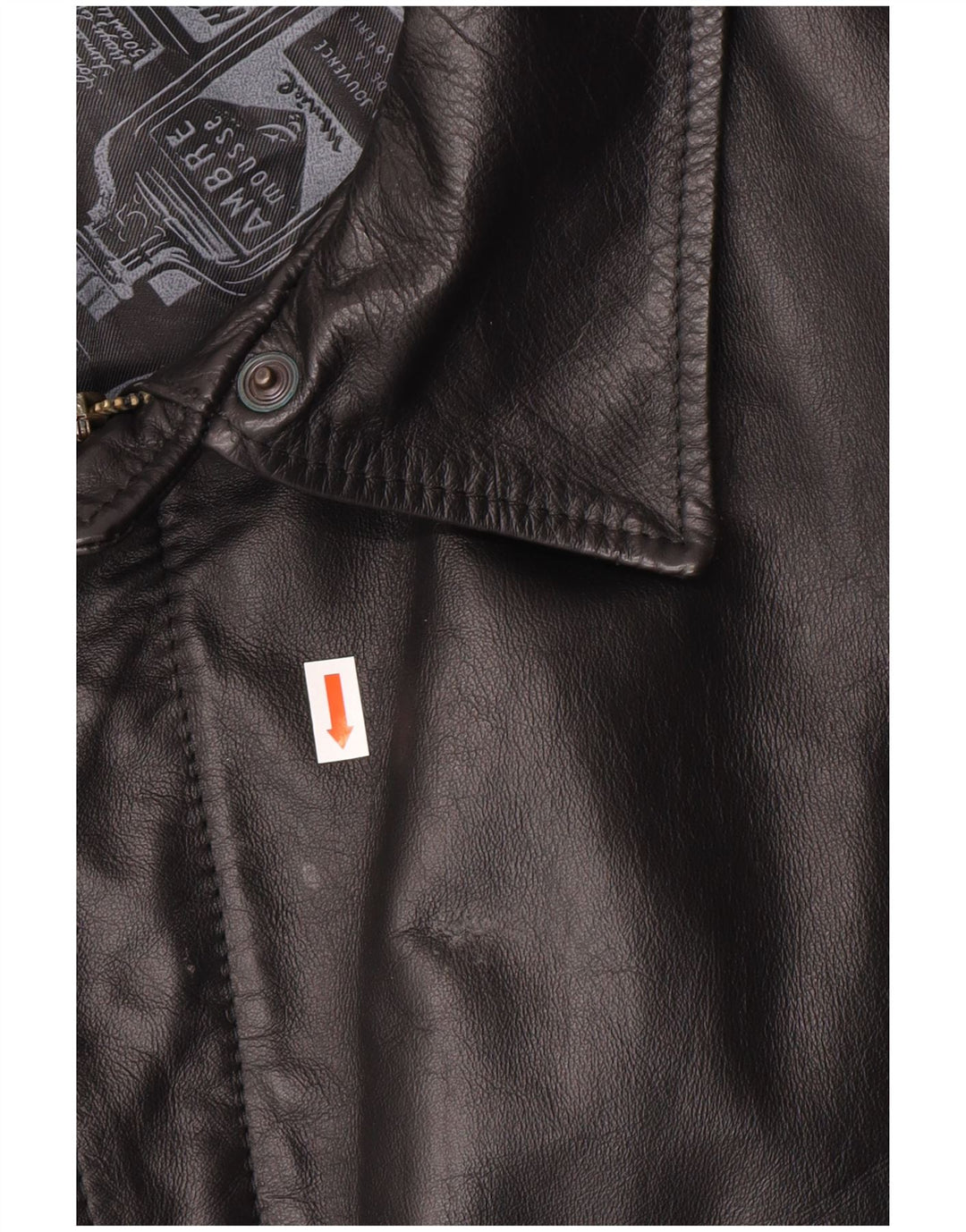 Jaqueta de couro bomber militar vintage masculina UK 42 XL preta