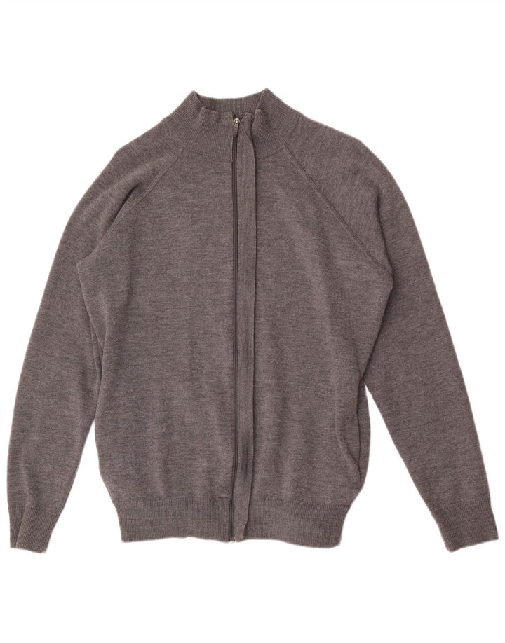 Suéter masculino Zara com zíper e gola XL lã cinza