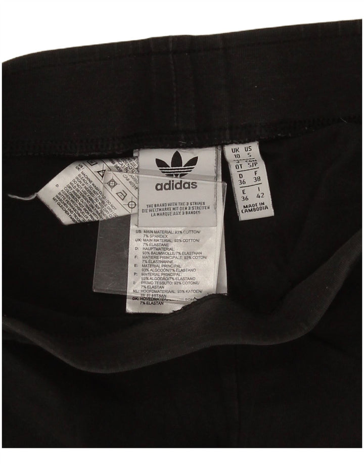 Leggings Adidas Femininas UK 10 Pequenas Algodão Preto