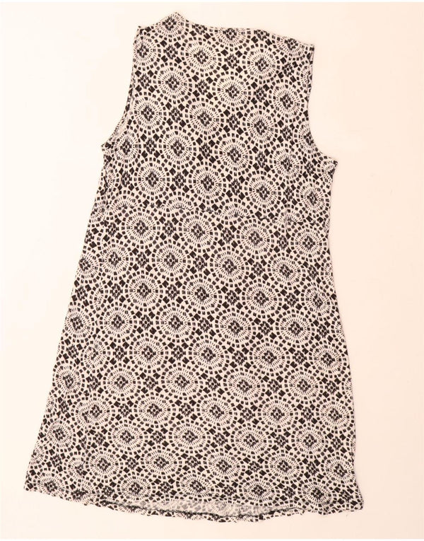 Vestido feminino MICHAEL KORS sem mangas evasê UK 18 XL preto floral rayon