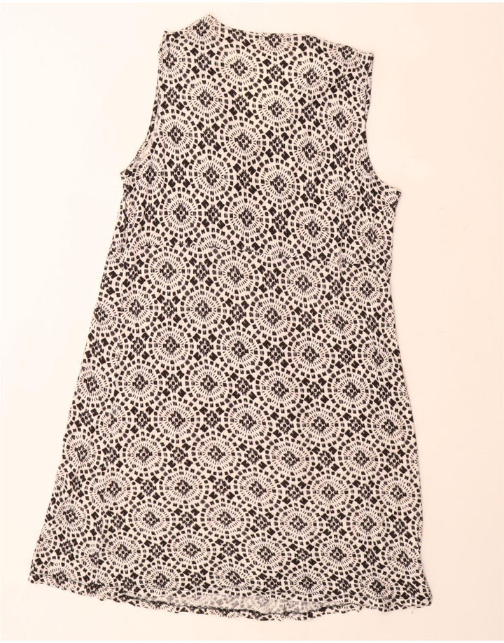 Vestido feminino MICHAEL KORS sem mangas evasê UK 18 XL preto floral rayon