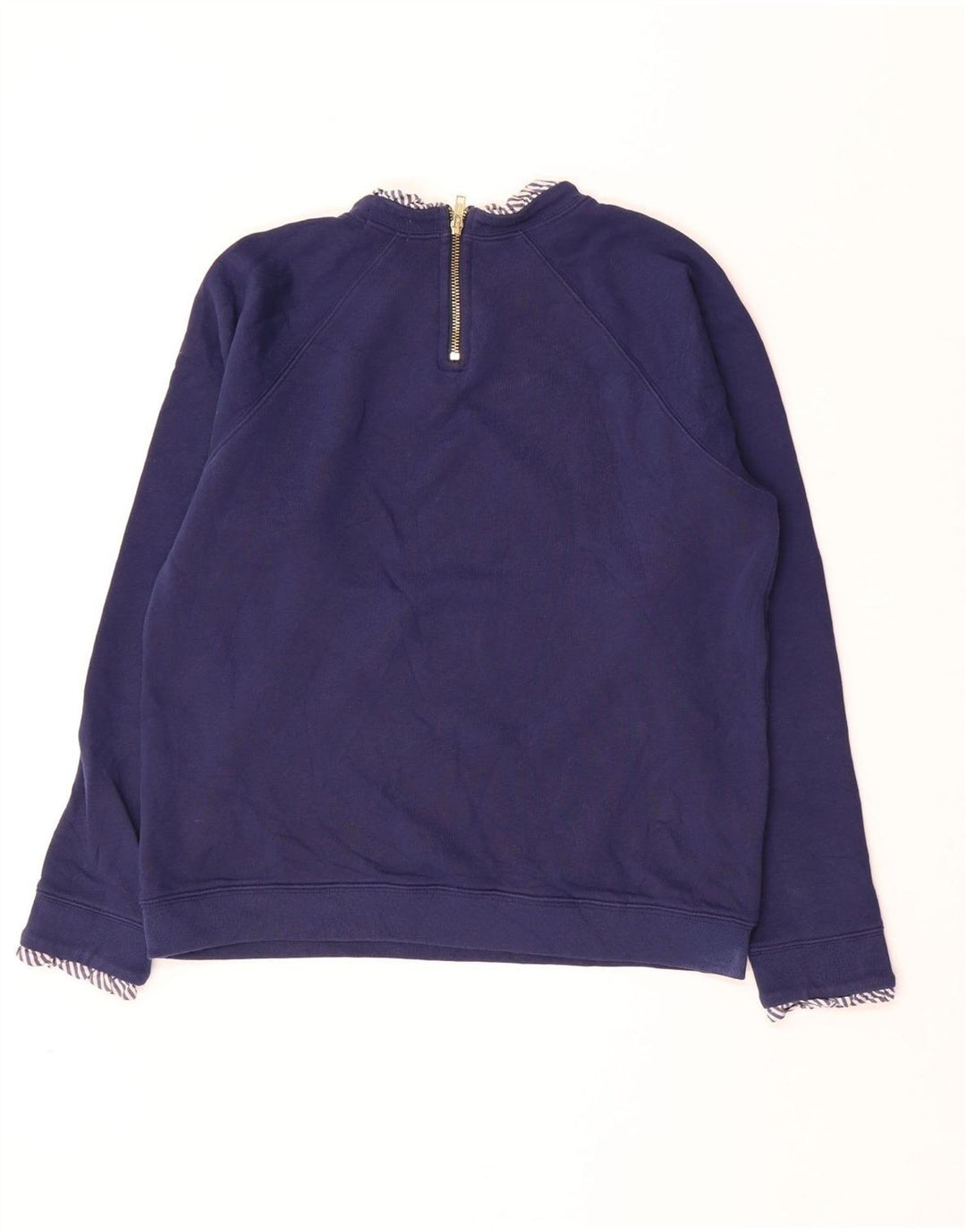Suéter feminino J. CREW UK 14 algodão azul marinho médio
