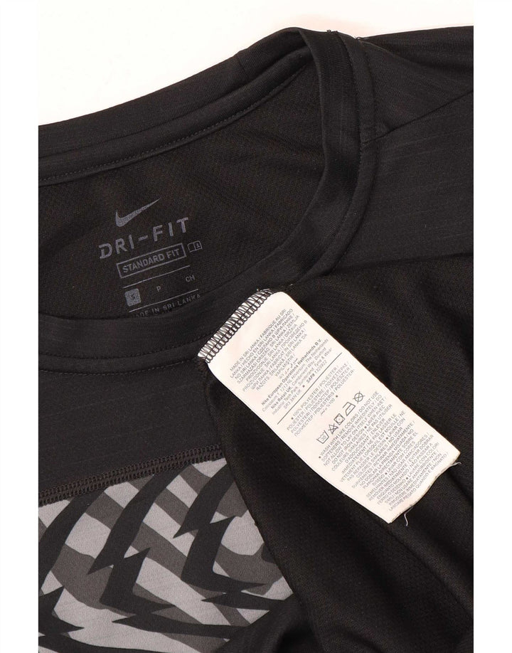Camiseta masculina Nike Dri Fit Standard Fit gráfica top pequeno preto poliéster