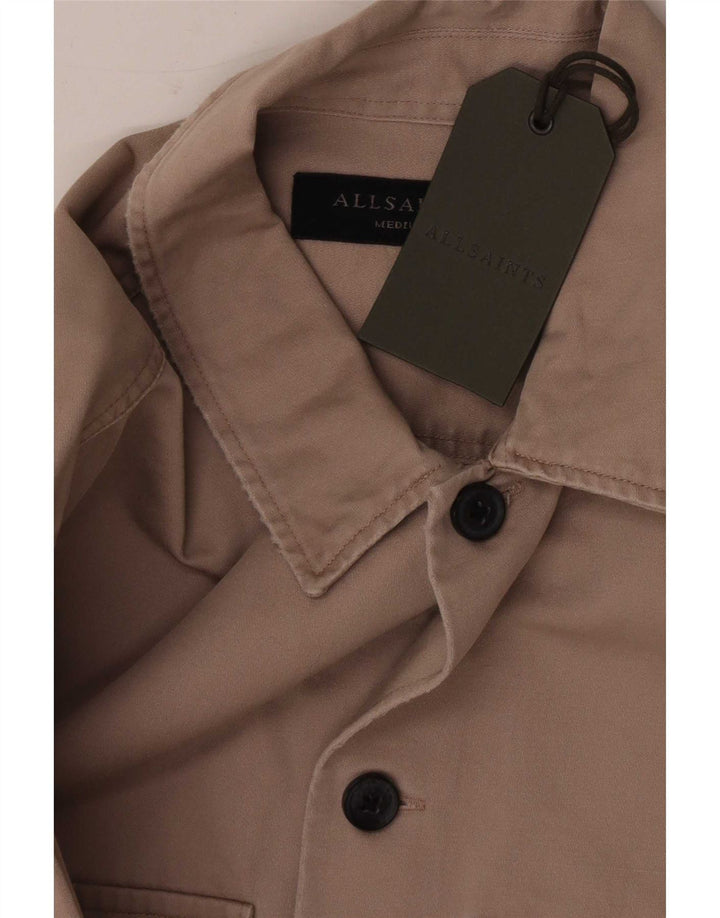 Camisa masculina All Saints algodão bege médio