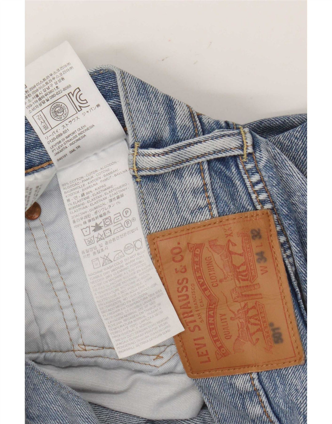Levi's Masculino 501 Straight Jeans W34 L32 Azul Algodão
