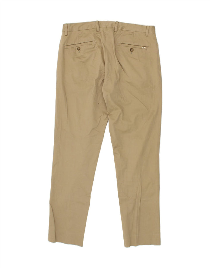 MICHAEL KORS Mens Slim Fit Casual Trousers W32 L30 Brown Cotton Vintage Michael Kors and Second-Hand Michael Kors from Messina Hembry 
