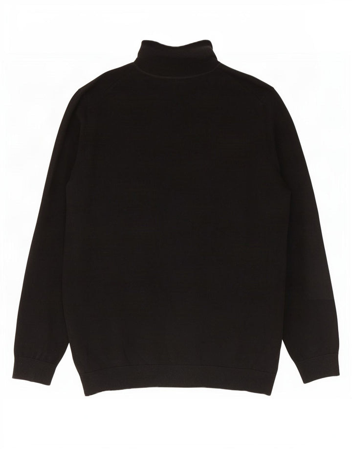 Suéter masculino Marks & Spencer com gola redonda, grande algodão preto