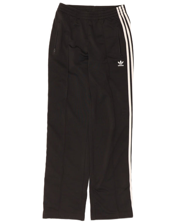 Calça de treino feminina Adidas UK 10 pequena poliéster preto