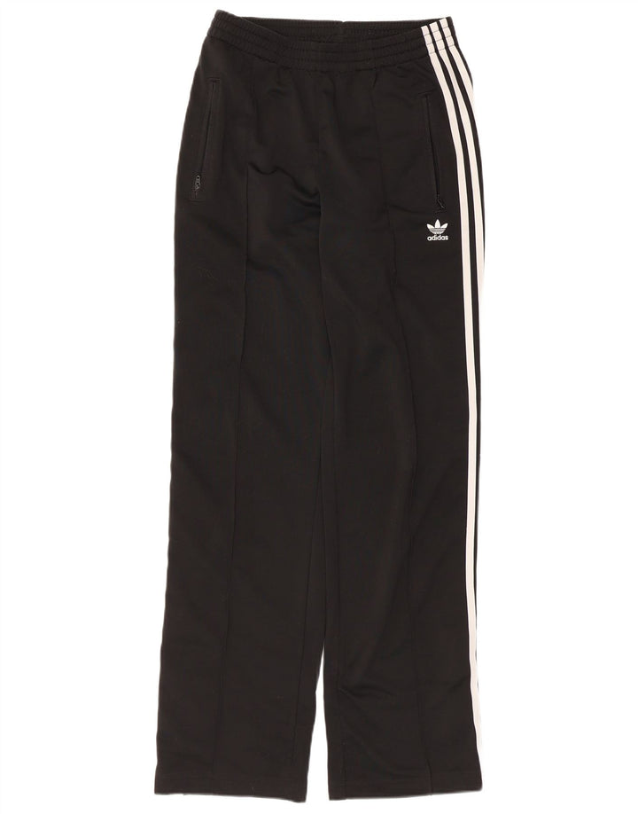 Calça de treino feminina Adidas UK 10 pequena poliéster preto