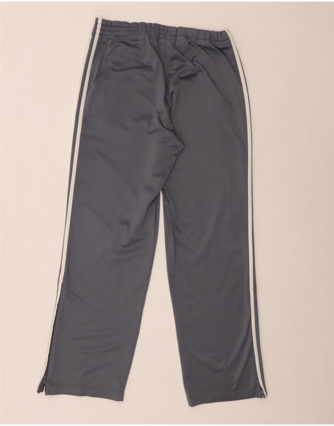 Calça de treino masculina Adidas pequena cinza poliéster