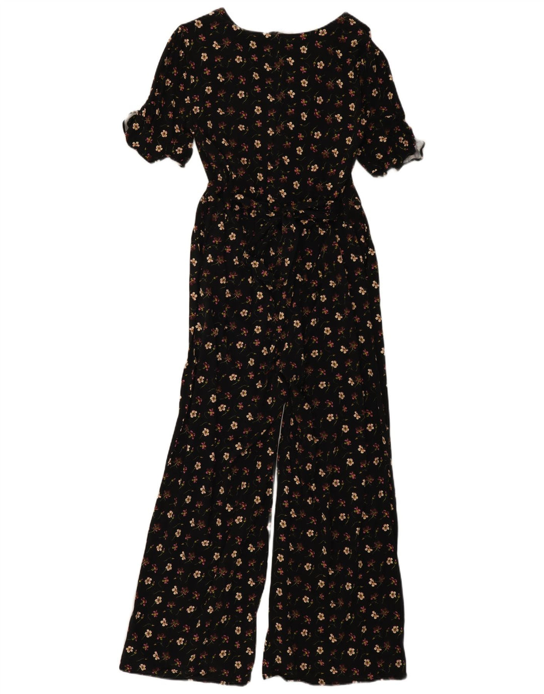 Macacão feminino Oasis de manga curta UK 14 médio preto floral