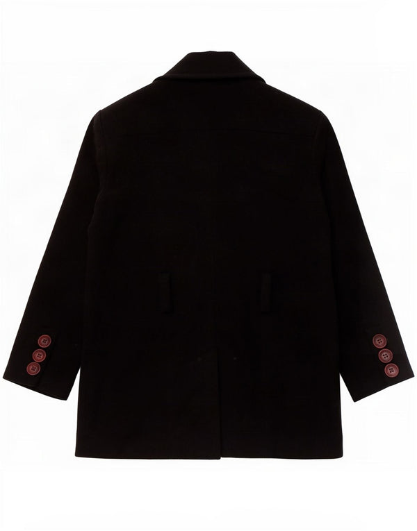 Trussardi Jeans Jaqueta blazer feminina de 4 botões IT 46 grande lã azul marinho