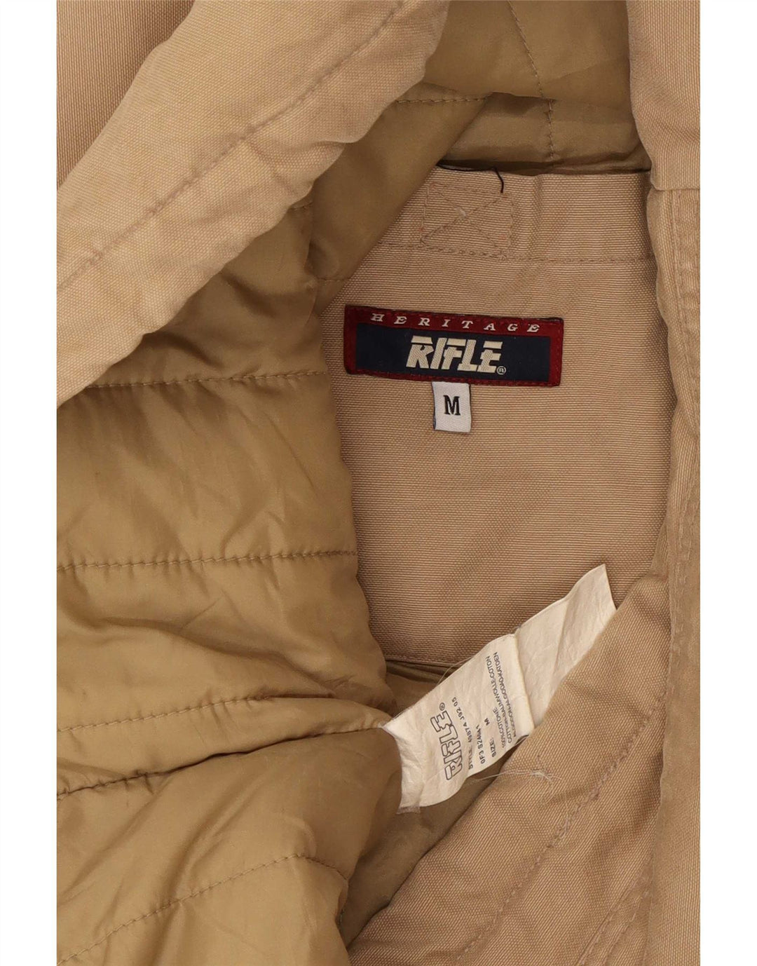 Casaco acolchoado militar masculino Rifle UK 38 algodão bege médio