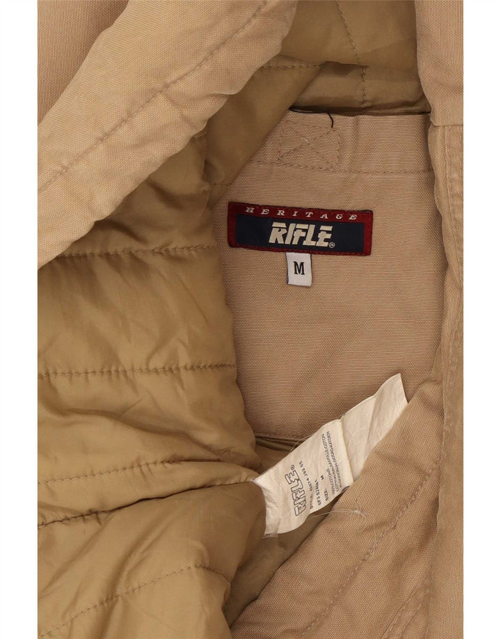 Casaco acolchoado militar masculino Rifle UK 38 algodão bege médio