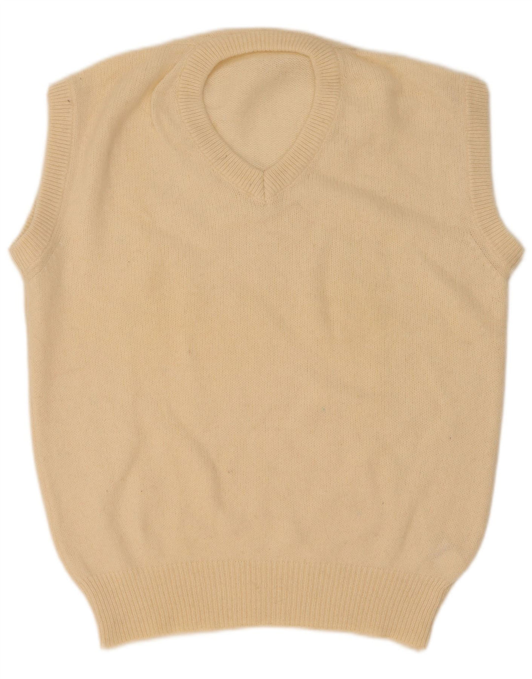 Regata masculina vintage com colete médio de lã bege