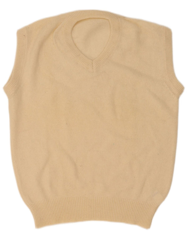 Regata masculina vintage com colete médio de lã bege