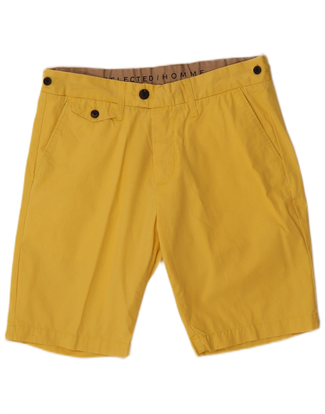 Shorts Chino Masculino Vintage Grande W34 Algodão Amarelo