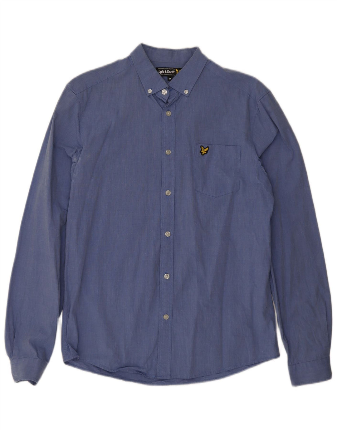 Camisa masculina Lyle & Scott de algodão azul médio