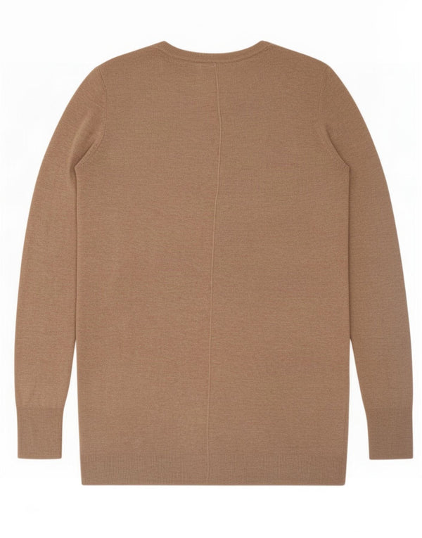 Zara Womens Boat Neck Jumper Sweater UK 14 Medium Brown Viscose