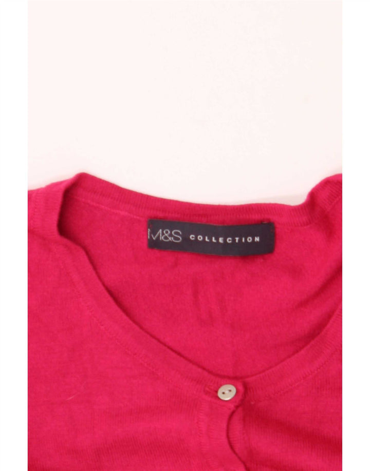 Suéter cardigã feminino Marks & Spencer Reino Unido 14 rosa médio